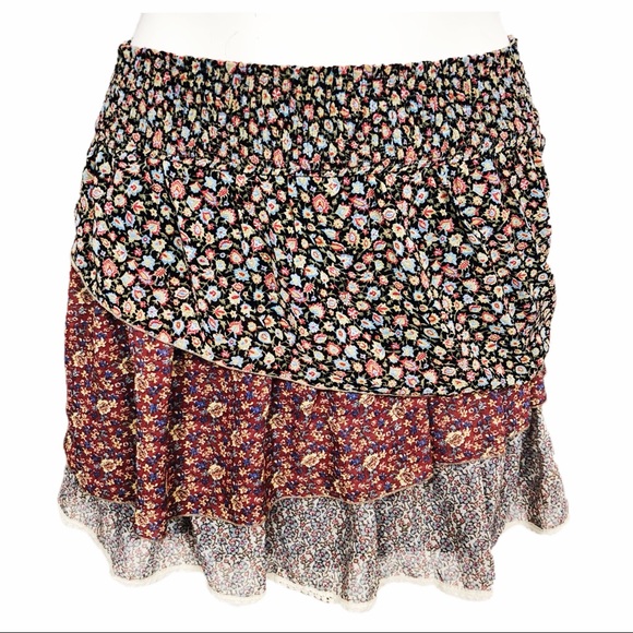 Zara Dresses & Skirts - Zara Basic Asymmetrical Floral Tiered Skirt F19